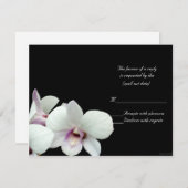 白い蘭のrsvp 出欠カード (正面/裏面)