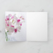 白い蘭を持つお母さんのためのロシアのなバースデー・カード カード (内部)