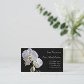 白い蘭オンブラックフローリスト 名刺 (スタンド正面)
