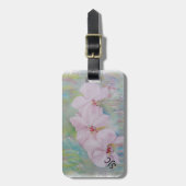 白い蘭パーソナライズされた類の荷札 ラゲッジタグ (正面縦)