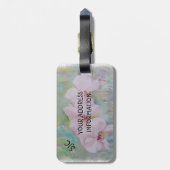 白い蘭パーソナライズされた類の荷札 ラゲッジタグ (裏面縦)