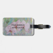 白い蘭パーソナライズされた類の荷札 ラゲッジタグ (裏面横)