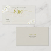 白い蘭モダンのシックどのように多くのキスゲーム プレイスカード (正面/裏面)