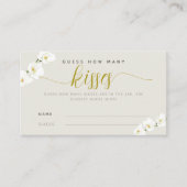 白い蘭モダンのシックどのように多くのキスゲーム プレイスカード (正面)