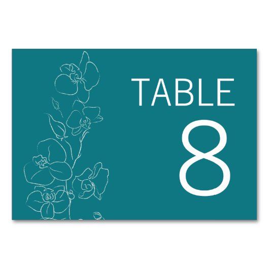 白い蘭モダン・熱帯のテーブル番号記号 テーブルナンバー (正面)