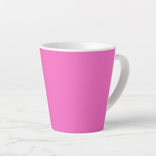 白い蘭無地の色の明るいピンク カフェラテマグ (右アングル)