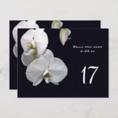 白い蘭結婚のテーブルカードポストカ ポストカード (正面/裏面)