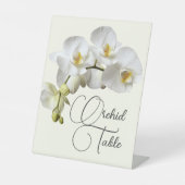 白い蘭結婚のテーブル名または番号 台座サイン (正面)