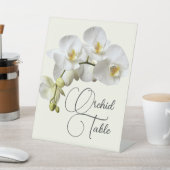 白い蘭結婚のテーブル名または番号 台座サイン (インサイチュ)
