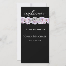 白い蘭結婚のリングや輪-結婚式 プログラム