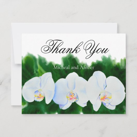 白い蘭 サンキューカード (正面)