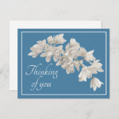 白い蘭 青い背景 あなたのことを想って ポストカード (正面/裏面)