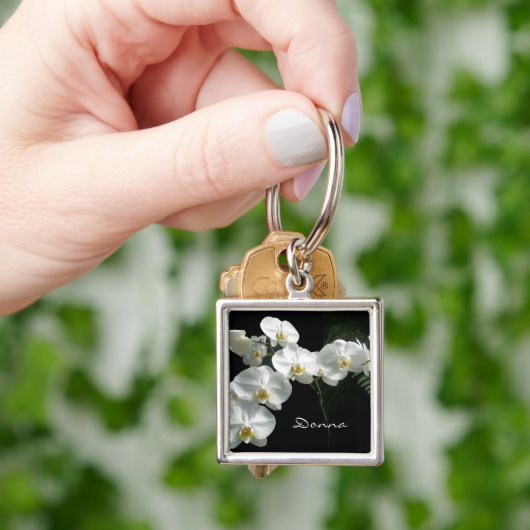 白い蘭Keychain キーホルダー (手)