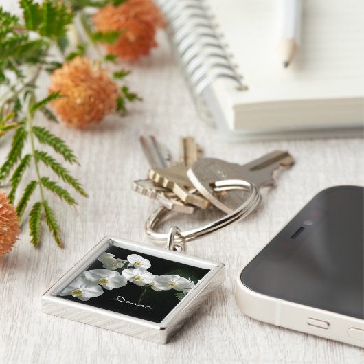 白い蘭Keychain キーホルダー (側面)