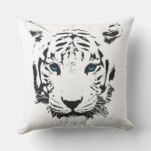 白い虎と青い目のカッコいい装飾用クッション クッション (裏面)