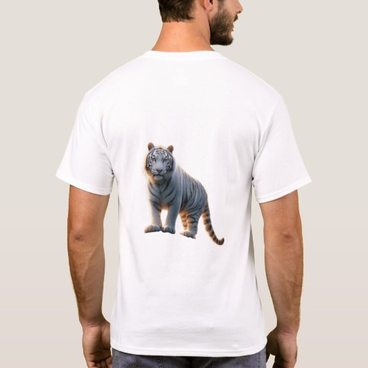 白い虎の威厳 Tシャツ (裏面)