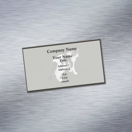 白い虎猫と濃いパッチ マグネット名刺 (インサイチュ)