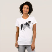 白い虎猫と濃いパッチ Tシャツ (正面フル)