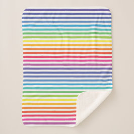 白い虹の水平ストライプ シェルパブランケット