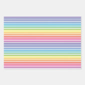 白い虹の水平ストライプ ラッピングペーパーシート (正面3)