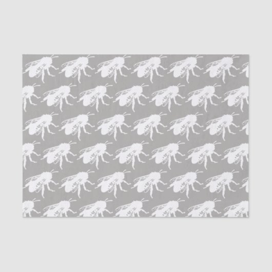 白い蜂のシルエットのティッシュペーパー 薄葉紙 (正面)