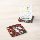 白い蝶とバラ コースター (右側)