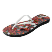 白い蝶とバラ ビーチサンダル (アングル)