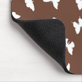 白い蝶の茶色の背景かわいい美しさ マウスパッド (コーナー)