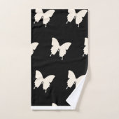 白い蝶オンブラック バスタオルセット (ハンドタオル)