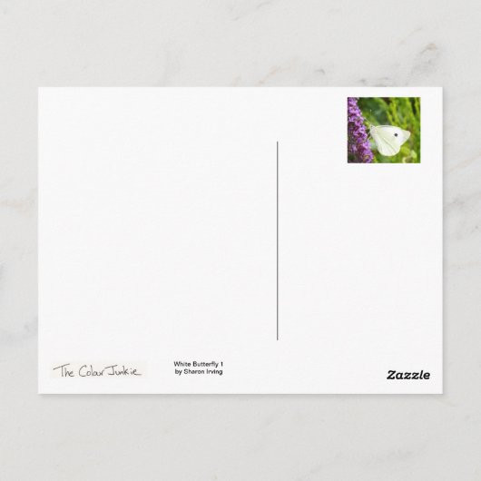 白い蝶1 ポストカード (裏面)