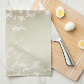 白い蝶 キッチンタオル (四つ折り)