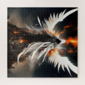 白い血天使の女性が破壊者の上にそびえる ジグソーパズル (横)