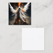 白い血天使の女性が破壊者の上にそびえる スクエア名刺 (正面/裏面)