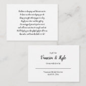 白い表示ブライダルシャワーの挿入物カード + ラベル エンクロージャーカード (正面/裏面)