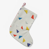 白い表面に色分けされた紙の破片 スモールクリスマスストッキング (正面 (吊り時))
