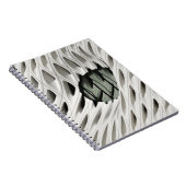 白い表面の楕円形の黒い着色ガラスパネル ノートブック (右側)