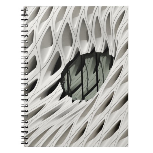 白い表面の楕円形の黒い着色ガラスパネル ノートブック (正面)