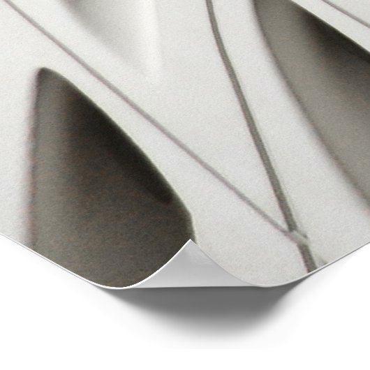 白い表面の楕円形の黒い着色ガラスパネル ポスター (角)