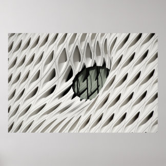 白い表面の楕円形の黒い着色ガラスパネル ポスター