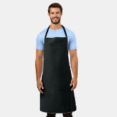 白い被毛線を持つ黒い織物 エプロン (着用した状態)