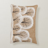 白い装飾木、冬の枝。 アクセントクッション (裏面(縦))