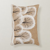 白い装飾木、冬の枝。 アクセントクッション (正面(垂直))