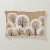 白い装飾木、冬の枝。 アクセントクッション (裏面)