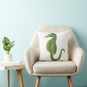 白い装飾用クッションのライムグリーンのタツノオトシゴ クッション (椅子)