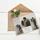 白い裏地3枚フォトコラージュ結婚の感謝 サンキューカード