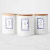 白い製品の包装ラベルにライトブルーのバラ フードラベル (ボトル)