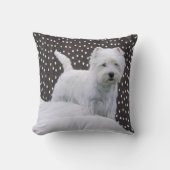 白い西の高地テリアの枕 クッション (正面)