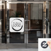 白い角丸四角形のビジネス ロゴ ウィンドウサイン (オフィスドア)