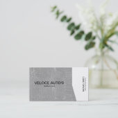 白い角/グレーのマーブル 名刺 (スタンド正面)