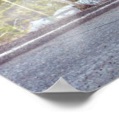 白い記録のトラックの貨物自動車およびハイウェーの芸術 ポスター (角)